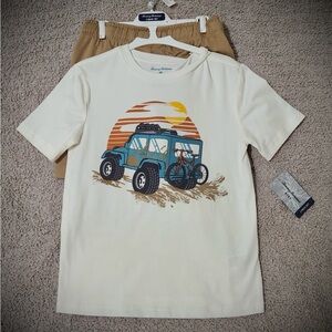 “Tommy Bahama” Cream Jeep Adventure Kids T-Shirt & Shorts Set